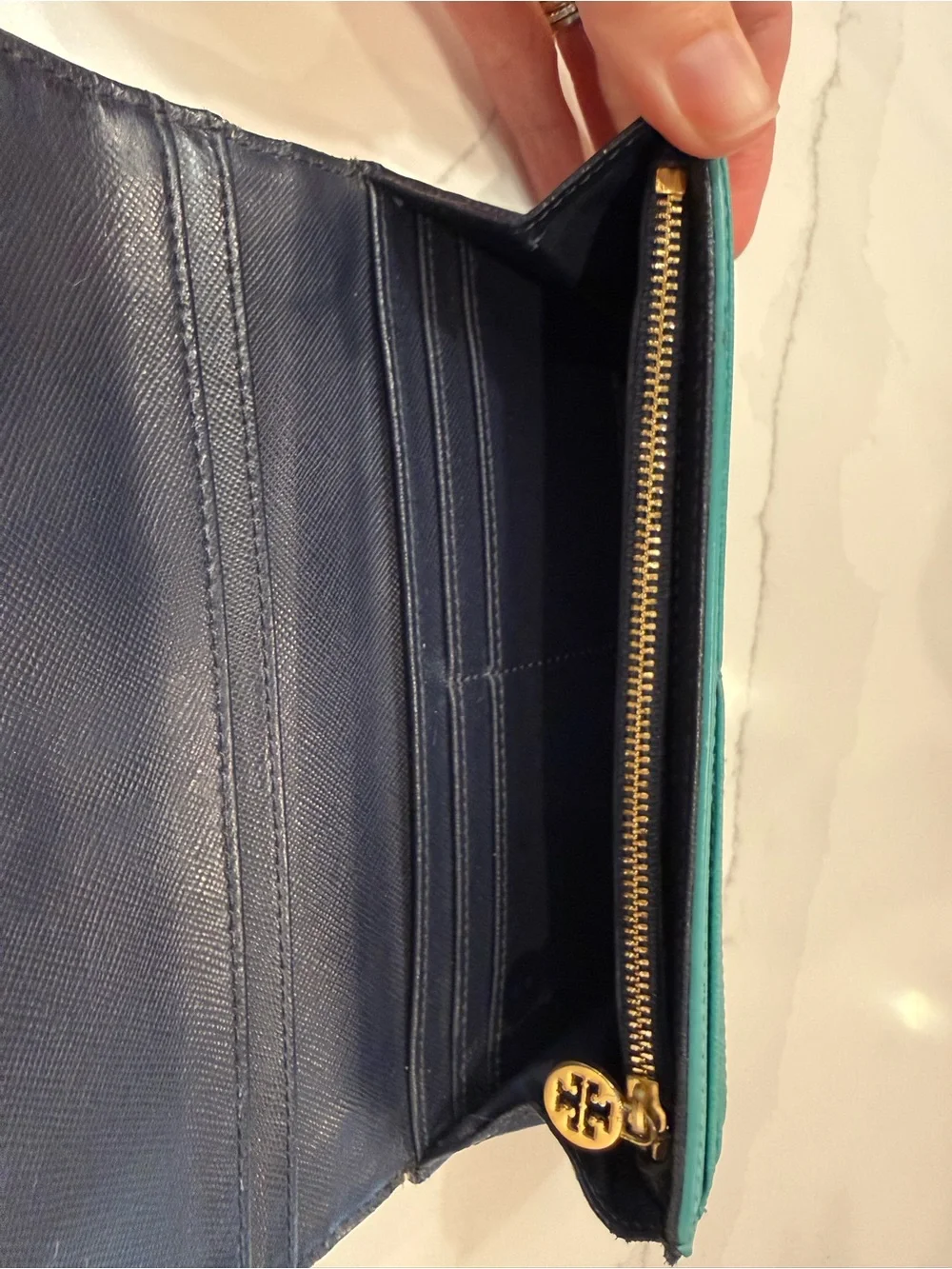 Tory Burch Continental Wallet with Gold Logo